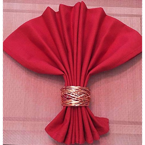 SKAVIJ Metal Mesh Napkin Rings Set for Dining Table Decoration Di...
