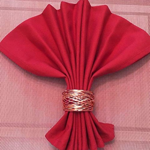 SKAVIJ Metal Mesh Napkin Rings Set for Dining Table Decoration Di...