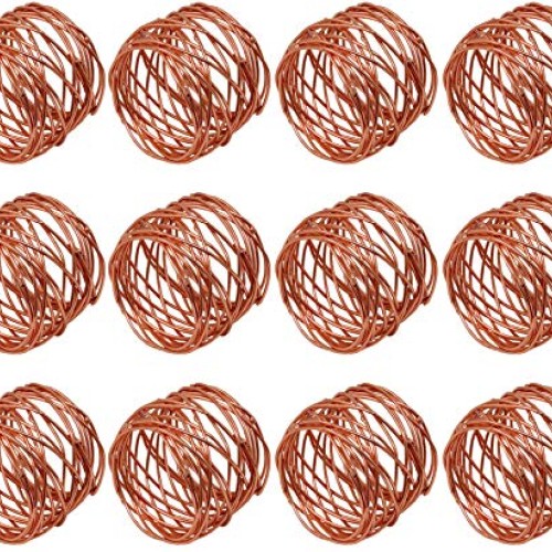 SKAVIJ Metal Mesh Napkin Rings Set for Dining Table Decoration Di...