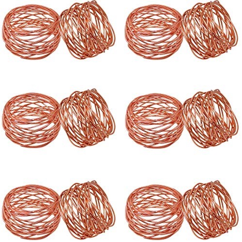 SKAVIJ Metal Mesh Napkin Rings Set for Dining Table Decoration Di...
