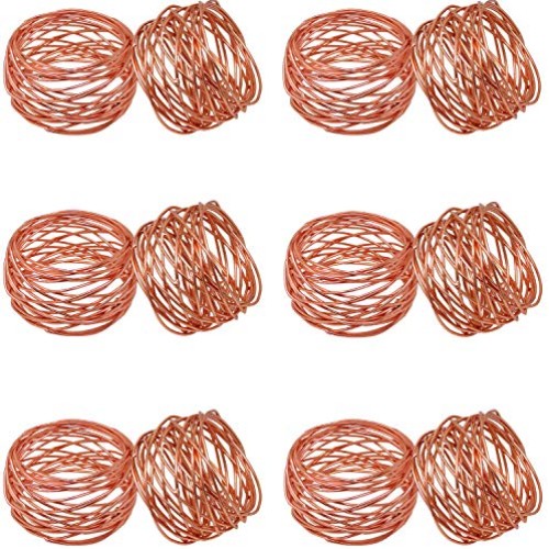 SKAVIJ Metal Mesh Napkin Rings Set for Dining Table Decoration Di...