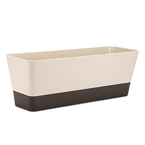 Skelang 12 Inch Plastic Rectangular Plant Pot, Watering Plant Cont...
