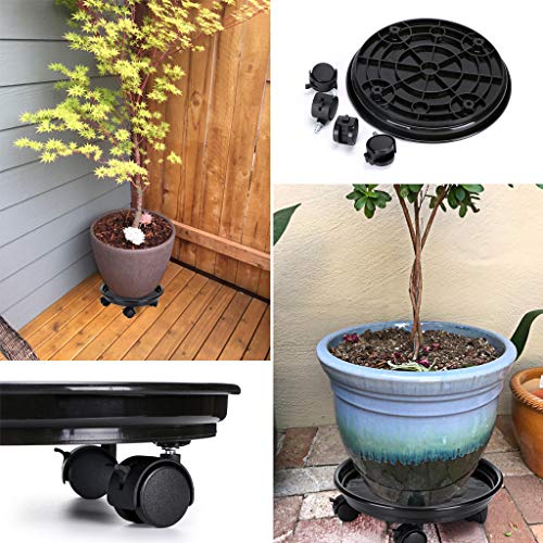 Skelang Pack of 2 Plant Pallet Caddy Plant Stand Plant Pot with Lo...