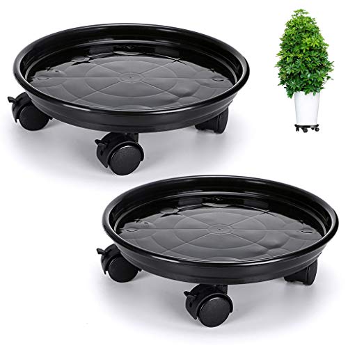 Skelang Pack of 2 Plant Pallet Caddy Plant Stand Plant Pot with Lo...