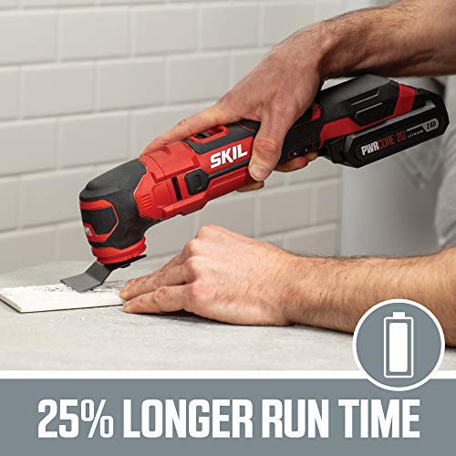 Skil 20V Oscillating Tool Kit with 32pcs Accessories, Includes 2.0...