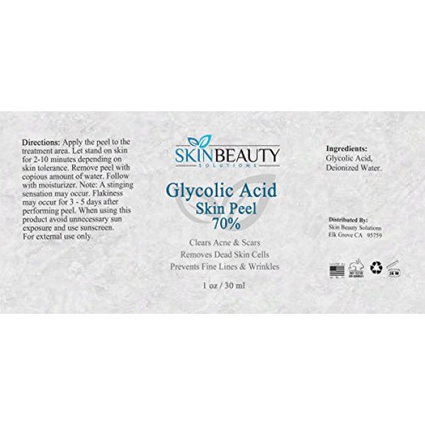 1 oz / 30 ml GLYCOLIC Acid 70% Skin Chemical Peel - Unbuffered -...
