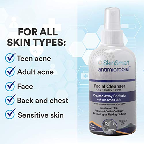 SkinSmart Facial Cleanser for Acne, Targets Bacteria for Active Te...