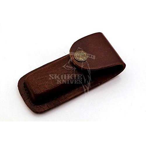 Skokie Knives Custom Hand Made Damascus Steel Hunting Folding Knif...