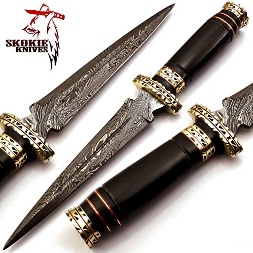 Skokie Knives Custom Hand Made Damascus Steel Hunting Folding Knif...