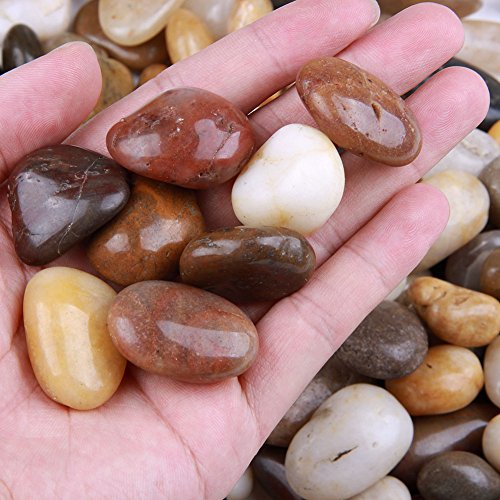 skullis 5 Pounds River Rocks, Pebbles, Garden Outdoor Decorative S...