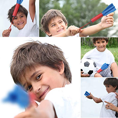 12 Pieces Slingshot Finger Rockets, Foam Rocket Launcher with LED ...