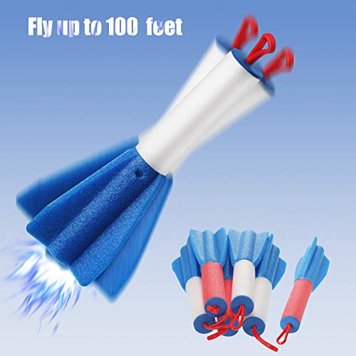 12 Pieces Slingshot Finger Rockets, Foam Rocket Launcher with LED ...