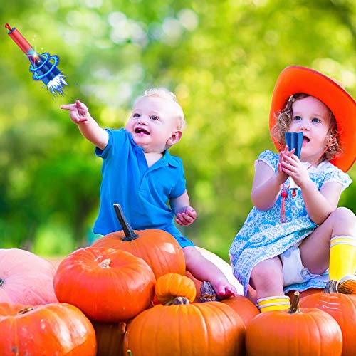 12 Pieces Slingshot Finger Rockets, Foam Rocket Launcher with LED ...