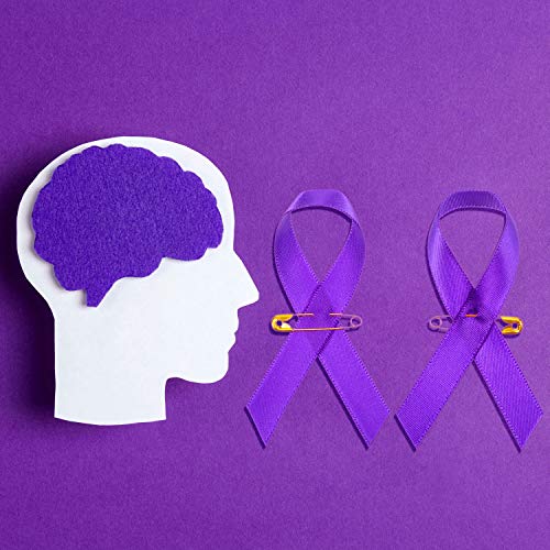 300 Pieces Purple Awareness Ribbon Pins Purple Ribbon Lapel Pins P...