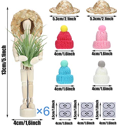 6 Sets Air Plant Holder Wooden Jointed Mannequin Tabletop Flexible...