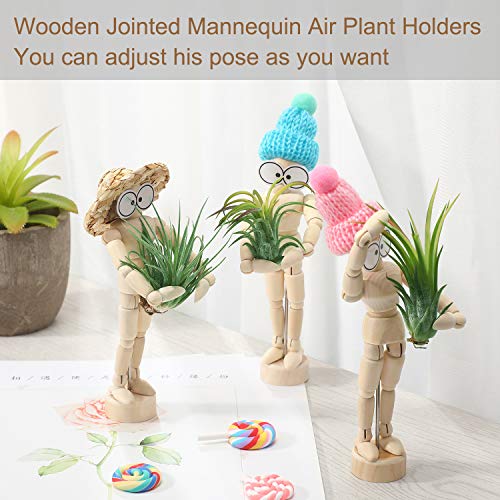 6 Sets Air Plant Holder Wooden Jointed Mannequin Tabletop Flexible...