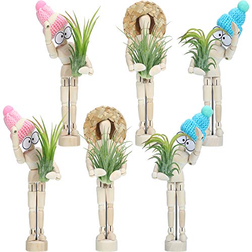 6 Sets Air Plant Holder Wooden Jointed Mannequin Tabletop Flexible...