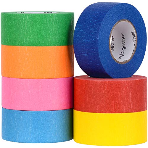 7 Rolls Colored Masking Tape, Colorful Rainbow Painters Tape, Diff...