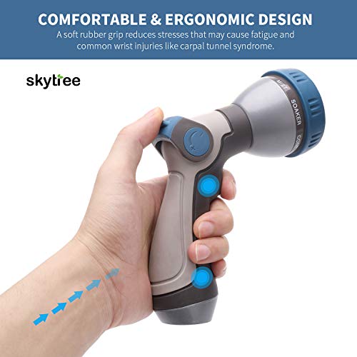 Skytree Hose Nozzle Garden, Metal Spray Nozzle High Pressure, 8 Pa...