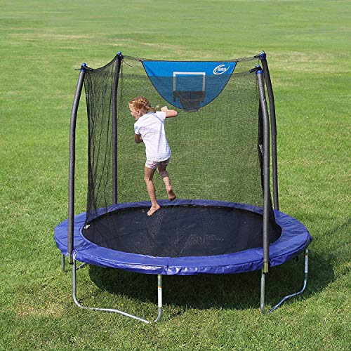 Skywalker Trampolines 8-Foot Jump N’ Dunk Trampoline with Safety E...