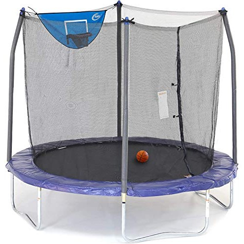 Skywalker Trampolines 8-Foot Jump N’ Dunk Trampoline with Safety E...