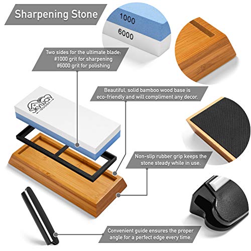 Skyway Goods Knife Sharpening Stone, 2 Side Sharpening Whetstone 1...