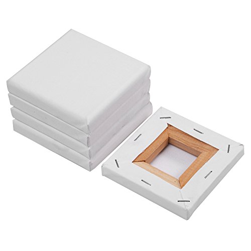 SL crafts Mini Stretched Canvas 4X4 1 Pack of 6 Mini Canvases