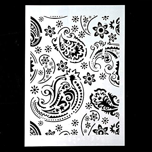 DIY Decorative Paisley Stencil Template for Painting on Walls Furn...