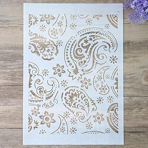 DIY Decorative Paisley Stencil Template for Painting on Walls Furn...