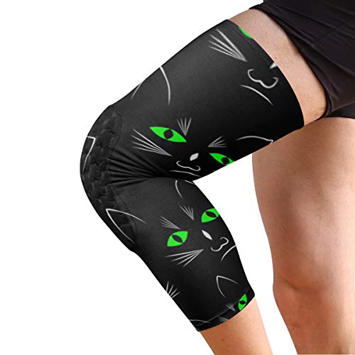 SLHFPX Knee Sleeve Black Cat Head Full Leg Brace Compression Long ...