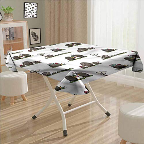 Water and Oil Repellent Square Tablecloth Life of Rodent Mammals ...