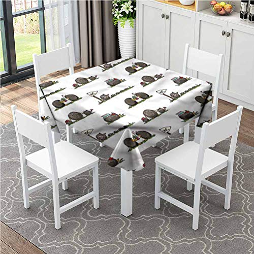 Water and Oil Repellent Square Tablecloth Life of Rodent Mammals ...