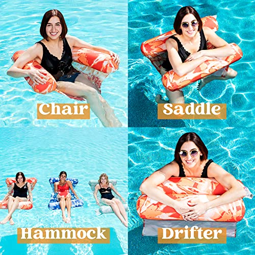 Sloosh 3 Pack 4-in-1 Inflatable Pool Floats Hammock, Water Hammock...