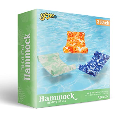 Sloosh 3 Pack 4-in-1 Inflatable Pool Floats Hammock, Water Hammock...