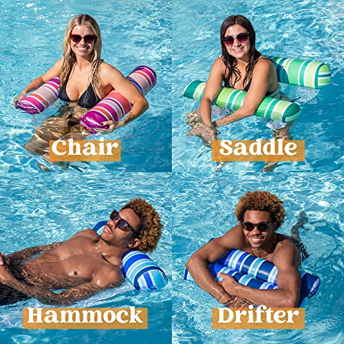 Sloosh 3 Pack Inflatable Pool Float Hammock, Water Hammock Lounges...