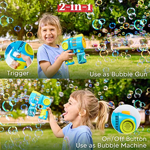 Sloosh Bubble Gun Machine with Bubble Refill Solution, 5000+ Bubbl...