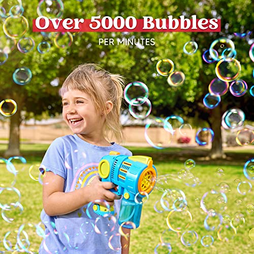 Sloosh Bubble Gun Machine with Bubble Refill Solution, 5000+ Bubbl...