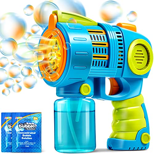 Sloosh Bubble Gun Machine with Bubble Refill Solution, 5000+ Bubbl...