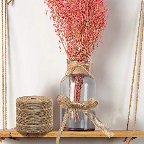 4 Rolls of Natural Burlap Fabric with Burlap Ribbon for Christmas ...
