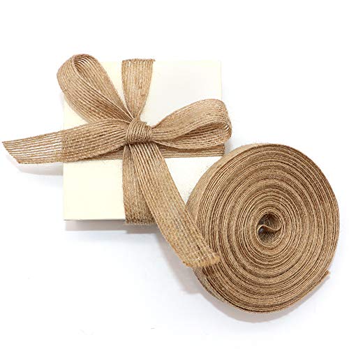4 Rolls of Natural Burlap Fabric with Burlap Ribbon for Christmas ...