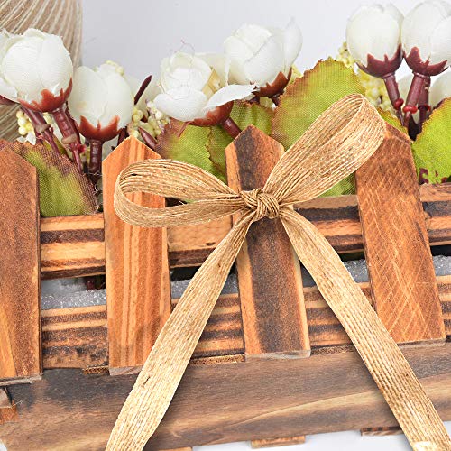 4 Rolls of Natural Burlap Fabric with Burlap Ribbon for Christmas ...