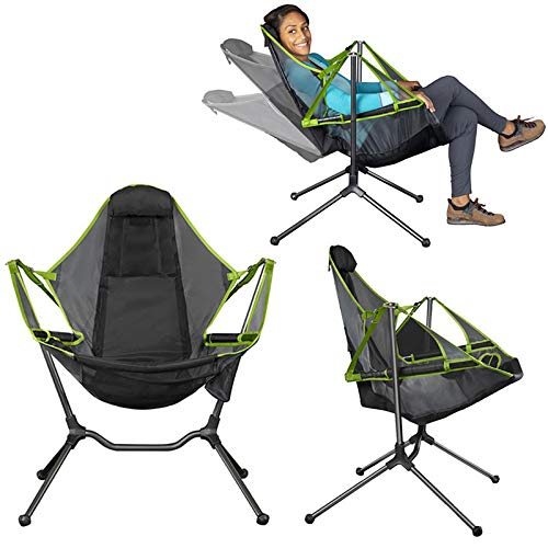SMALL Portable Camping Chair, Heavy Duty Lumbar Back Supports 300 ...