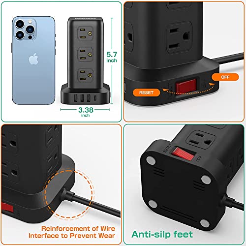 Extension Cord with Multiple Outlets, Surge Protector Power Strip ...