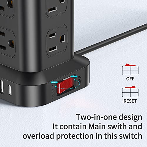 Extension Cord with Multiple Outlets, Surge Protector Power Strip ...