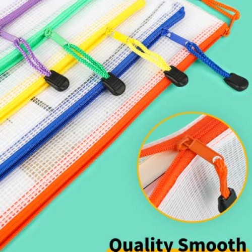 Smarpau 44pcs Mesh Zipper Pouch, 8 Sizes 11 Colors Plastic Zipper ...