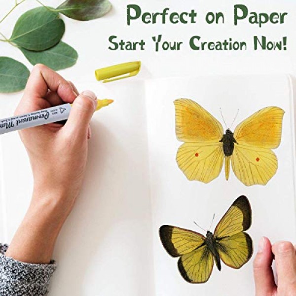 Permanent Marker, 30 Colors Fine Point Permanent Markers, Works We...