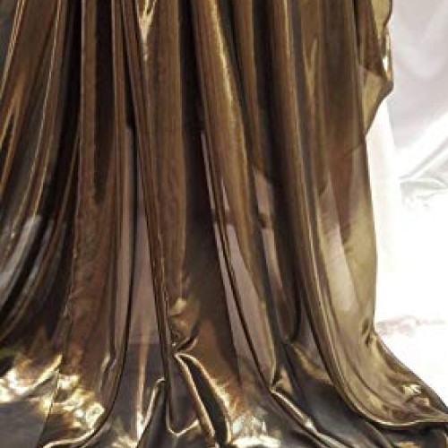 Gold Metalic Chiffon Silk Black Background Soft Flowy Prom Fabric ...
