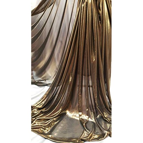 Gold Metalic Chiffon Silk Black Background Soft Flowy Prom Fabric ...
