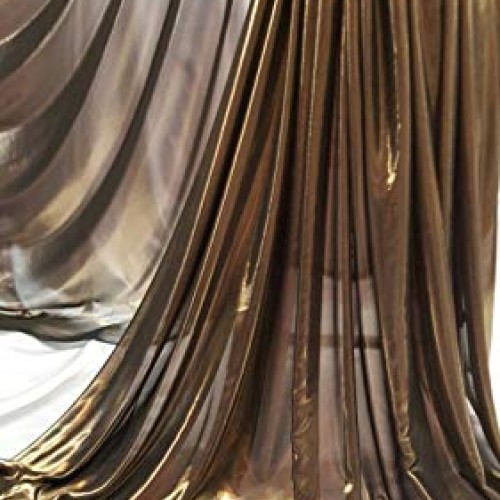 Gold Metalic Chiffon Silk Black Background Soft Flowy Prom Fabric ...