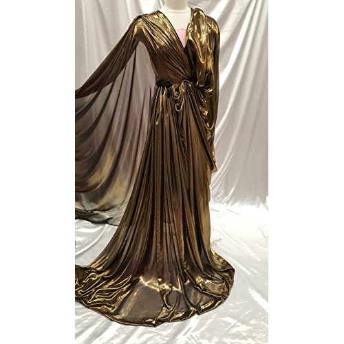 Gold Metalic Chiffon Silk Black Background Soft Flowy Prom Fabric ...
